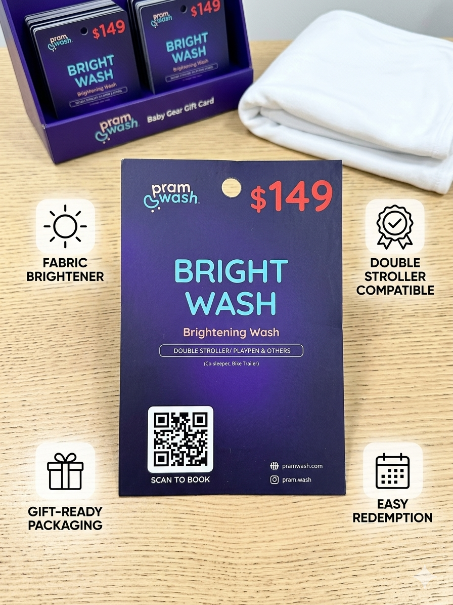 PramWash Wash Card Double Stroller — Gift a Clean (Physical Card)
