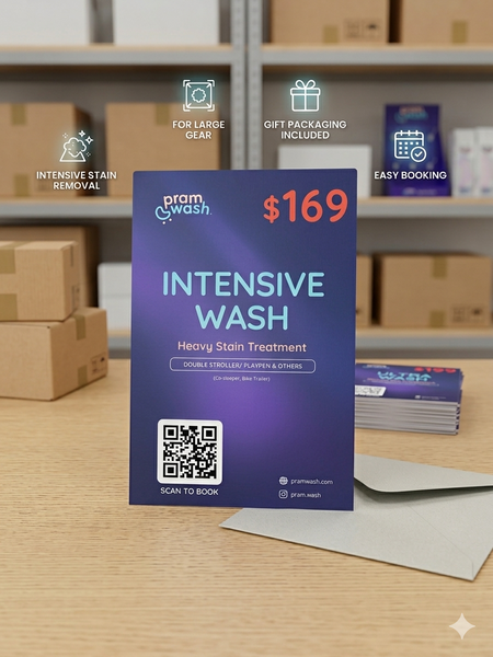 PramWash Wash Card Double Stroller — Gift a Clean (Physical Card)
